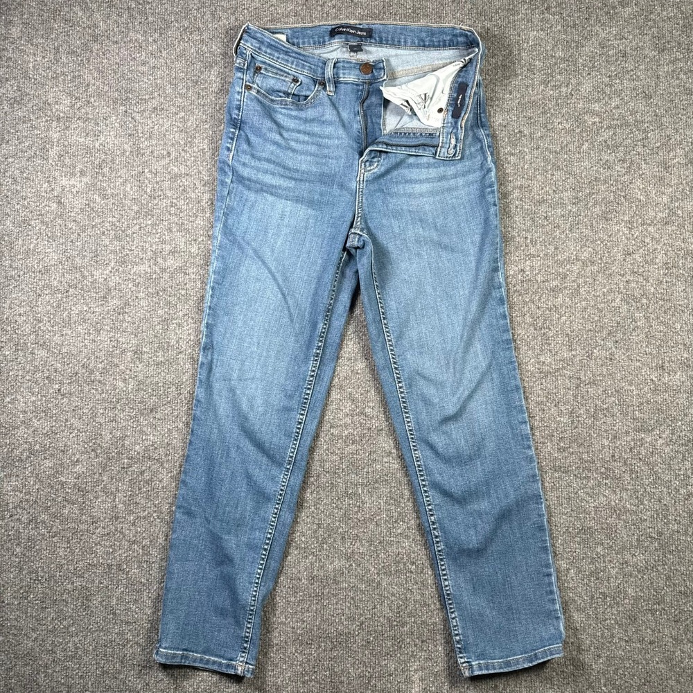 Calvin Klein Jeans High Rise Slim Womens 29 Blue Repreve Stretch Denim Pants